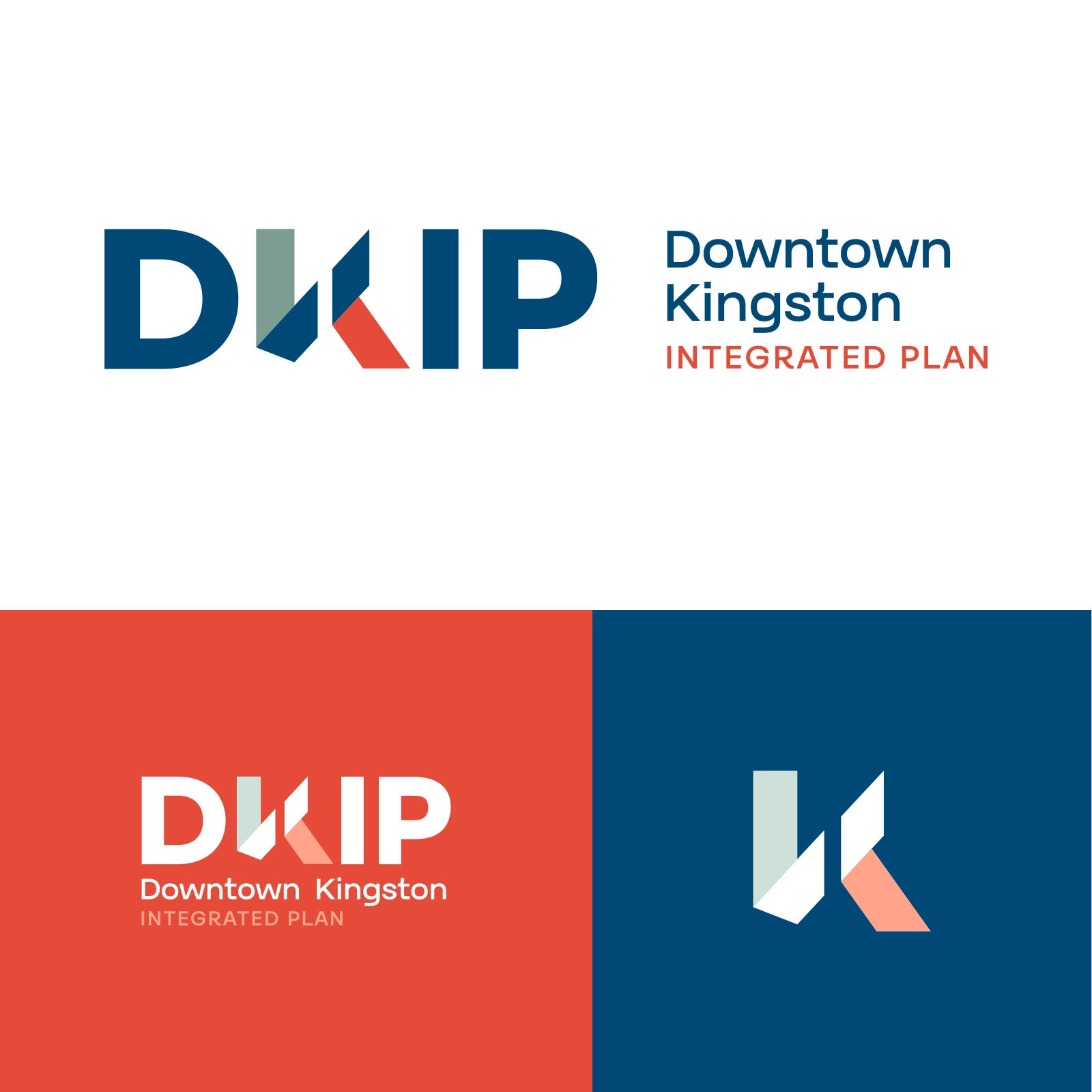 Downtown Kingston Integrated Plan primary, secondary and emblem logos