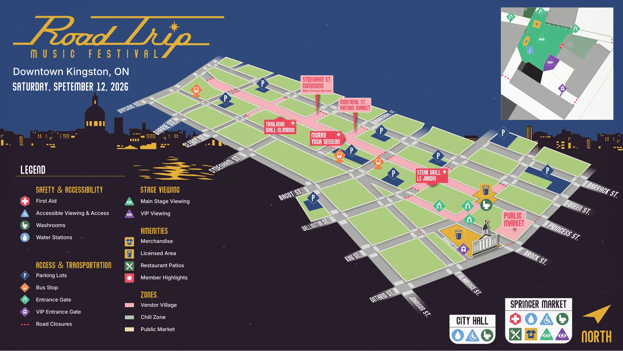 Early RoadTrip Music Festival wayfinding map