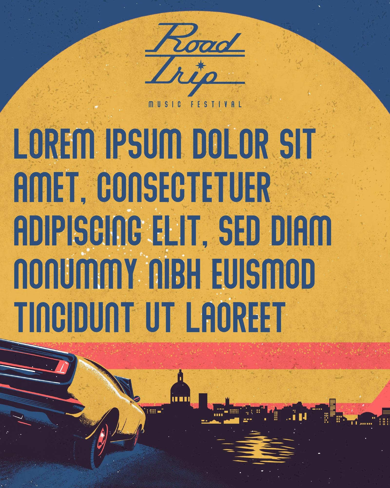 RoadTrip Instagram template using festival artwork and typography